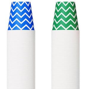 Bicchieri di carta pastello carini per baby shower, feste di rivelazione del sesso del bambino e feste di compleanno per bambini con adorabili design