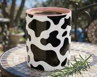 Black and White Cow Print Mug | Accent Coffee Mug