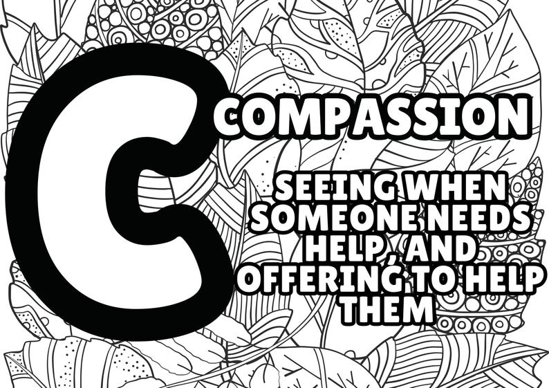 C Compassion Coloring Page, Downloadable Alphabet Page, Religious ...
