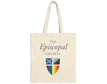 Episcopal Church Shield Tote Bag | Canvas Religious Pride Tote