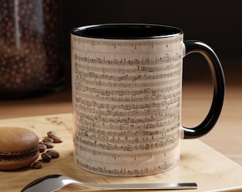Mozart Vintage Sheet Music Mug | Accent Coffee Mug
