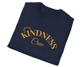 Kindness Crew Unisex Softstyle T-Shirt, Warm Gold, Lightweight Tee, Inspirational Shirt, Classic Fit Top
