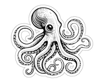 Octopus Sticker: Vinyl Sea Creature Decal for Laptop, Water Bottle