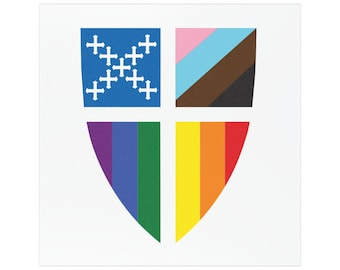 Magnete per auto con scudo dell'orgoglio episcopale / Adesivo magnetico con bandiera arcobaleno LGBTQ+