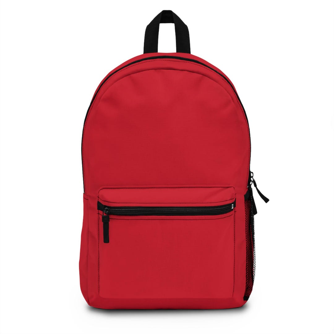 Red Backpack, Minimalist Backpack, Personalized or Plain Red and Black ...