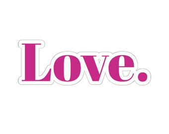 Love Kiss-Cut Stickers, Pink Adhesive Decals, Romantic Scrapbook Supplies, Heart Labels, Valentine's Day Decor, Cute Stationery