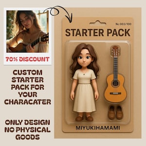 Custom Action Figure, Handmade Toy Figure from Your Photo, 3D Collectible Toy Box Art Figurine, with Customizable Theme & Accessories