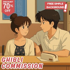 Custom Anime Potrait | Ghibli Style | Ghibli Anime | Anime Potrait | Couple Potrait | Pet Potrait | Anime Cartoon | Anime Gift for Christmas