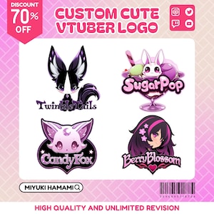 Custom Vtuber Logo | Vtuber Logo, vtuber asset, vtuber model, logo vtuber, logo commission, logo vtuber, Custom VTuber Logo Commission