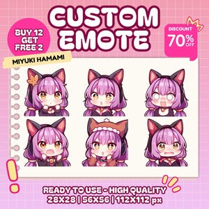 Custom Twitch Emotes | Animated Emotes | Chibi Emotes | Sticker Emotes | Twitch, Discord, Kick | Emote Pack & Custom Twitch Emoji