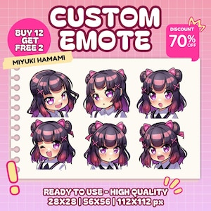 Emote personalizzate per Twitch e Kick / Animate, Chibi, Animali, Adesivi / Per Twitch, Discord, Facebook / Stile Anime Carino / YCH, Emote di Pasqua