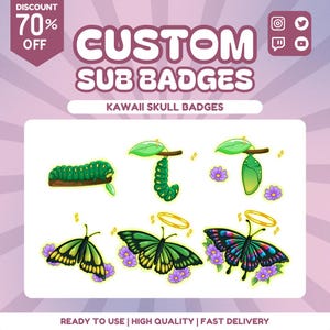 Custom Badge and Sub Badge from your Vtuber , Animal, Pet, Anime Character, Gaming Character or for based from your idea for your stream