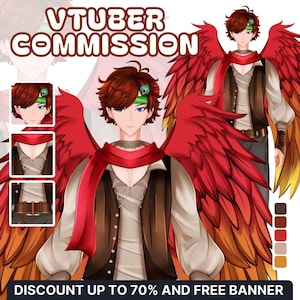 Custom Vtuber Model Commercial Use For Live2D Vtuber Anime Character Design and Vtuber Male and Female Ready to Rigging use For Your Stream