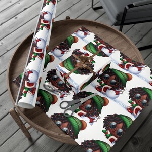Carta da regalo "Giocare nella neve", carta da regalo ecologica, carta da regalo natalizia, confezioni regalo per le feste, rotoli di carta da regalo, fogli da regalo