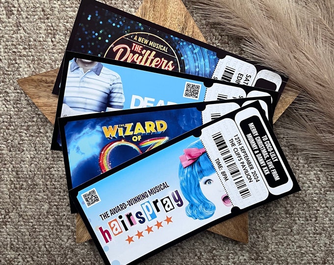 Theatre Ticket Personaliesed Musical Theatre Ticket | Memorbilia Ticket | Custom Show Ticket | Hairspray The Musical | Souviner Ticket