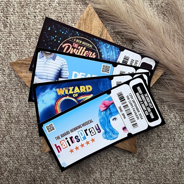 Theatre Ticket Personaliesed Musical Theatre Ticket | Memorbilia Ticket | Custom Show Ticket | Hairspray The Musical | Souviner Ticket