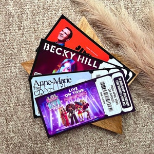 Entrada personalizada para conciertos / Entrada para eventos / Vale / Entrada de recuerdo / Espectáculo en directo / Objetos de recuerdo / Entrada de recuerdo / Comediante
