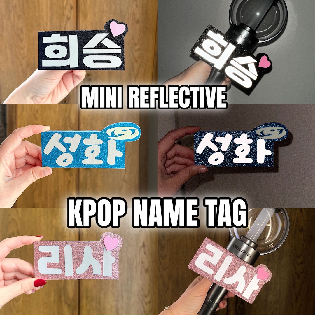 Kpop Custom Mini Reflective Name Tag Enhypen, Ateez, TXT, Stray Kids
