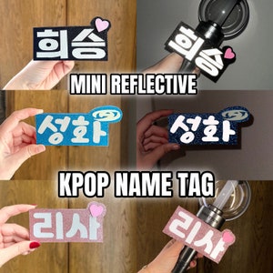 Kpop | Benutzerdefiniertes Mini-Reflektierendes Namensschild | Enhypen, Ateez, TXT, Stray Kids, IVE, Seventeen, BTS...