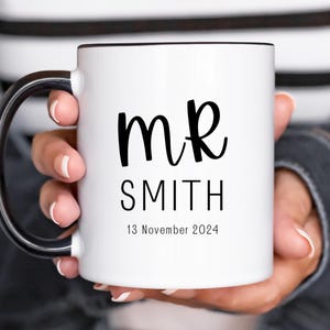 Mr & Mrs Mug, Custom Mr and Mrs Name Mug, Personalised Wedding Mug, Bride and Groom Gift, Wedding Gift, Anniversary Gift, Just Married Mugs