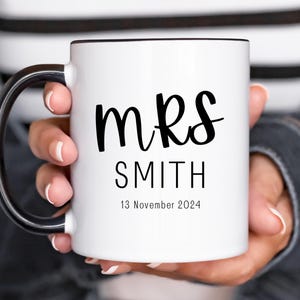 Mr & Mrs Mug, Custom Mr and Mrs Name Mug, Personalised Wedding Mug, Bride and Groom Gift, Wedding Gift, Anniversary Gift, Just Married Mugs