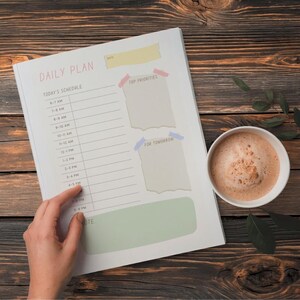 Utskrivbar dagsplanerare i PDF-format | Söt minimalistisk odaterad dagsplanerare | GoodNotes iPad | Digital nedladdning i 8,5x11-format | Att göra-lista |