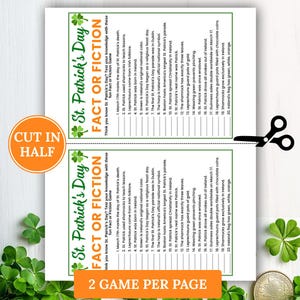 St. Patrick’s Day Fact Or Fiction Game | St. Patrick’s Day True Or False Quiz | Printable Fun St. Patrick’s Day Fact Quiz | Instant Download PDF
St. Patrick’s Day Fact or Fiction Game, St. Patrick’s Day Games Adults, Kids St. Patrick’s Day Games, Family Party Game, St. Patrick’s Day Printable Games
St. Patrick’s Day Fact or Fiction? | St. Patrick’s Day Trivia Game | Fun St. Patrick’s Day Game | St. Patrick’s Day Kid and Adult Games | Printable Games