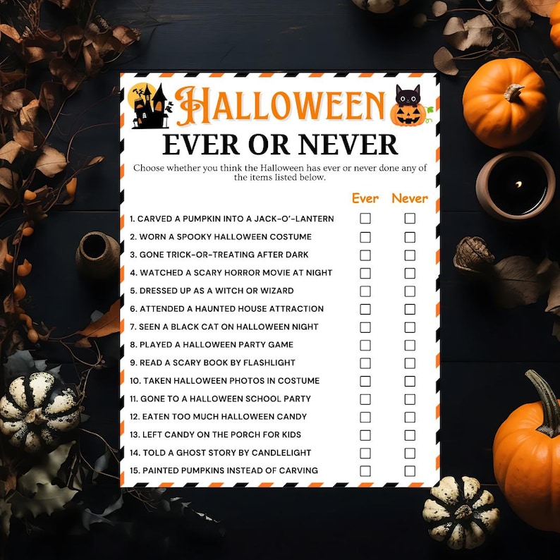 Halloween Ever or Never Game, Halloween Party Games Never Have I Ever ...