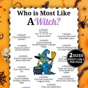 Halloween Game, Who Is Most Like A Witch, Witch Icebreaker Game, Adult Halloween Game, Office Party, Group Game, Activity For Kids & Adults