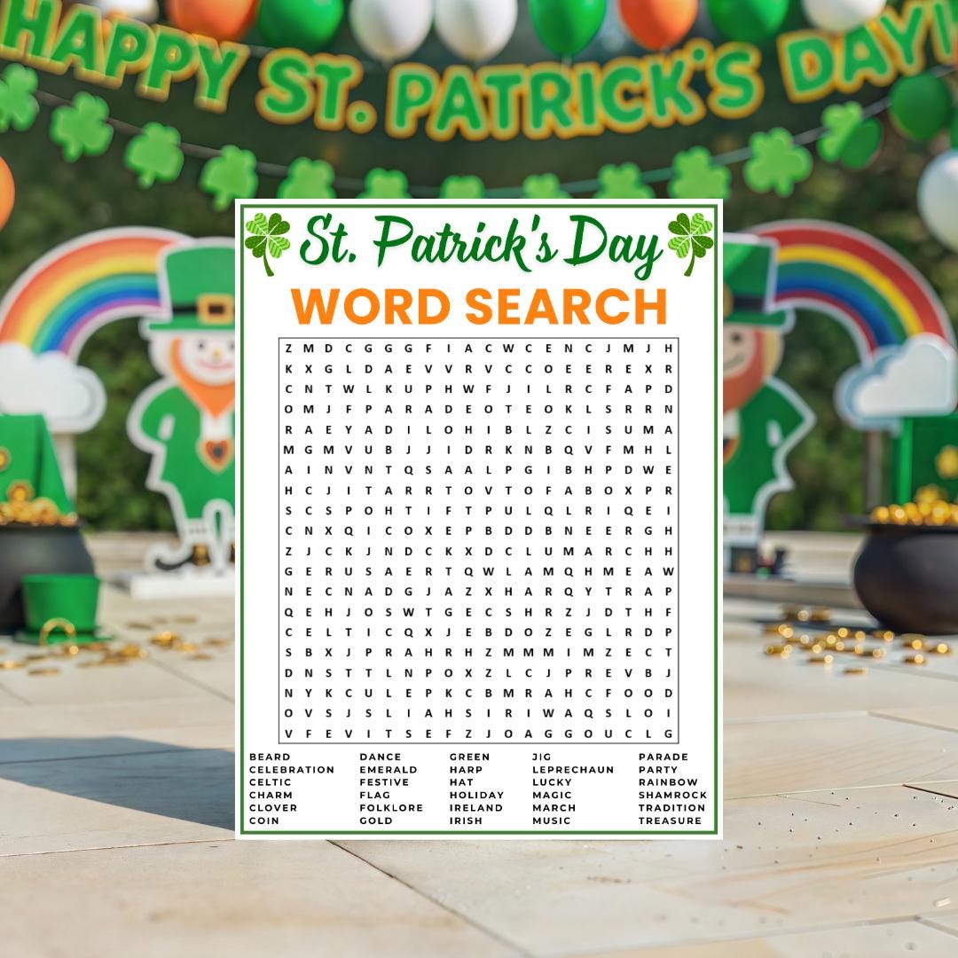 St Patrick’s Day Word Search, St Patrick Activity, Word Search Puzzle ...