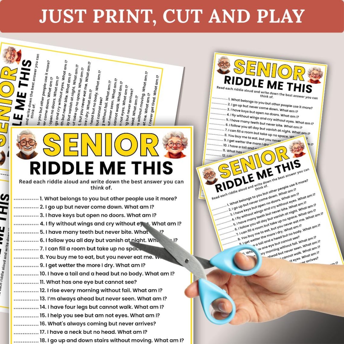 Me Repeat Riddle Senior Riddles Game, Riddle Me This Game, Games for Senior Citizens ...