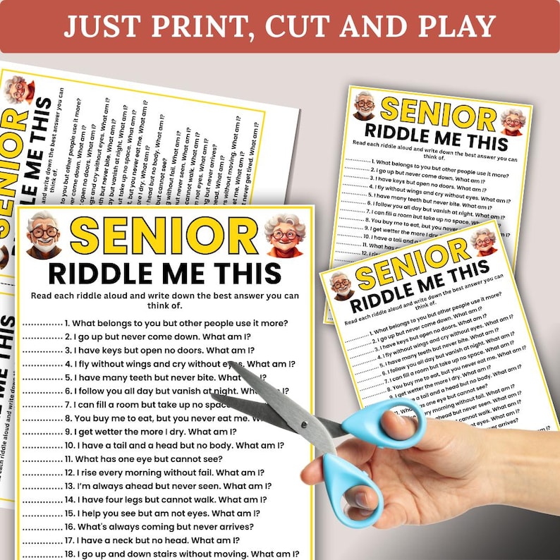 Senior Riddles Game, Riddle Me This Game, Games for Senior Citizens