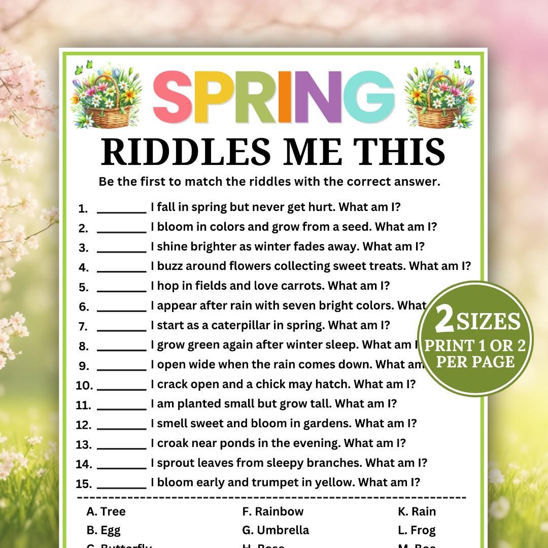 Spring Riddles Meem Spring Riddles Game, Riddle Me This, Holiday Riddles Game, Jokes Game ...