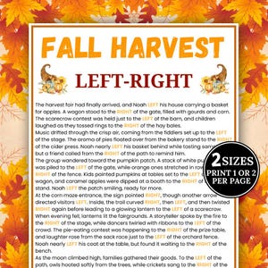 Left Right Fall Game, Pass the Prize Gift Exchange Game, Autumn Party Idea Games, Left Right Fall Story Game for Family Friendly, Fall Games