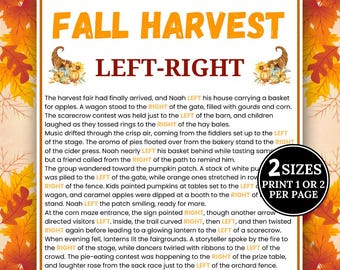 Left Right Fall Game, Pass the Prize Gift Exchange Game, Autumn Party Idea Games, Left Right Fall Story Game for Family Friendly, Fall Games