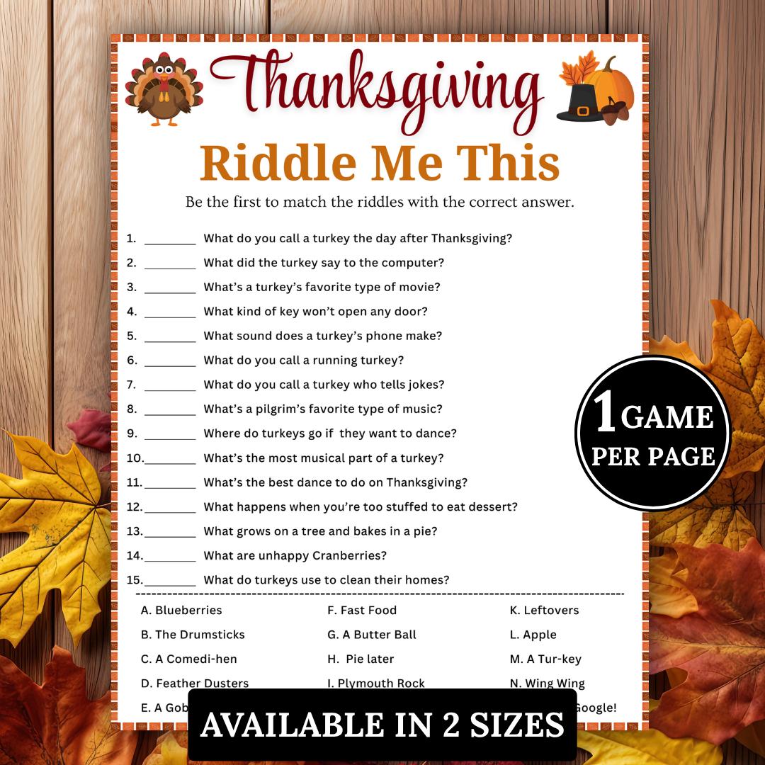 Thanksgiving Pictogram Riddles Thanksgiving Riddles Game, Riddle Me This, Turkey Day Trivia Quiz Kids ...