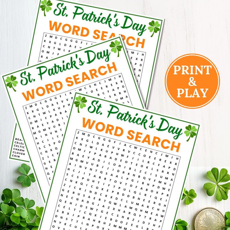 St Patrick’s Day Word Search, St Patrick Activity, Word Search Puzzle ...