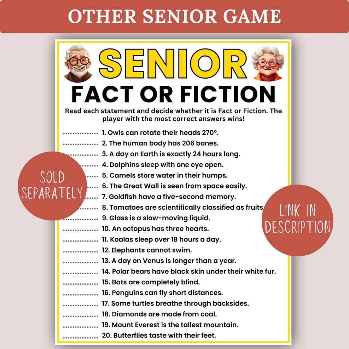 Senior Riddle Printabl Senior Riddles Game, Riddle Me This Game, Games for Senior Citizens ...