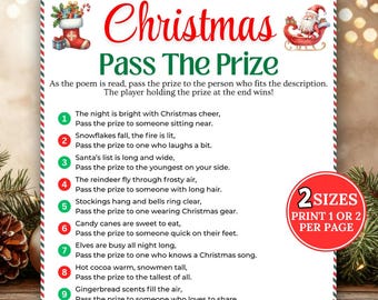 Christmas Pass the Prize Game, Pass the Gift, Christmas Party Game, Pass the Prize, Christmas Games, Pass the Present Game, Left Right Game