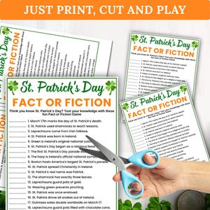 St. Patrick’s Day Fact Or Fiction Game | St. Patrick’s Day True Or False Quiz | Printable Fun St. Patrick’s Day Fact Quiz | Instant Download PDF
St. Patrick’s Day Fact or Fiction Game, St. Patrick’s Day Games Adults, Kids St. Patrick’s Day Games, Family Party Game, St. Patrick’s Day Printable Games
St. Patrick’s Day Fact or Fiction? | St. Patrick’s Day Trivia Game | Fun St. Patrick’s Day Game | St. Patrick’s Day Kid and Adult Games | Printable Games