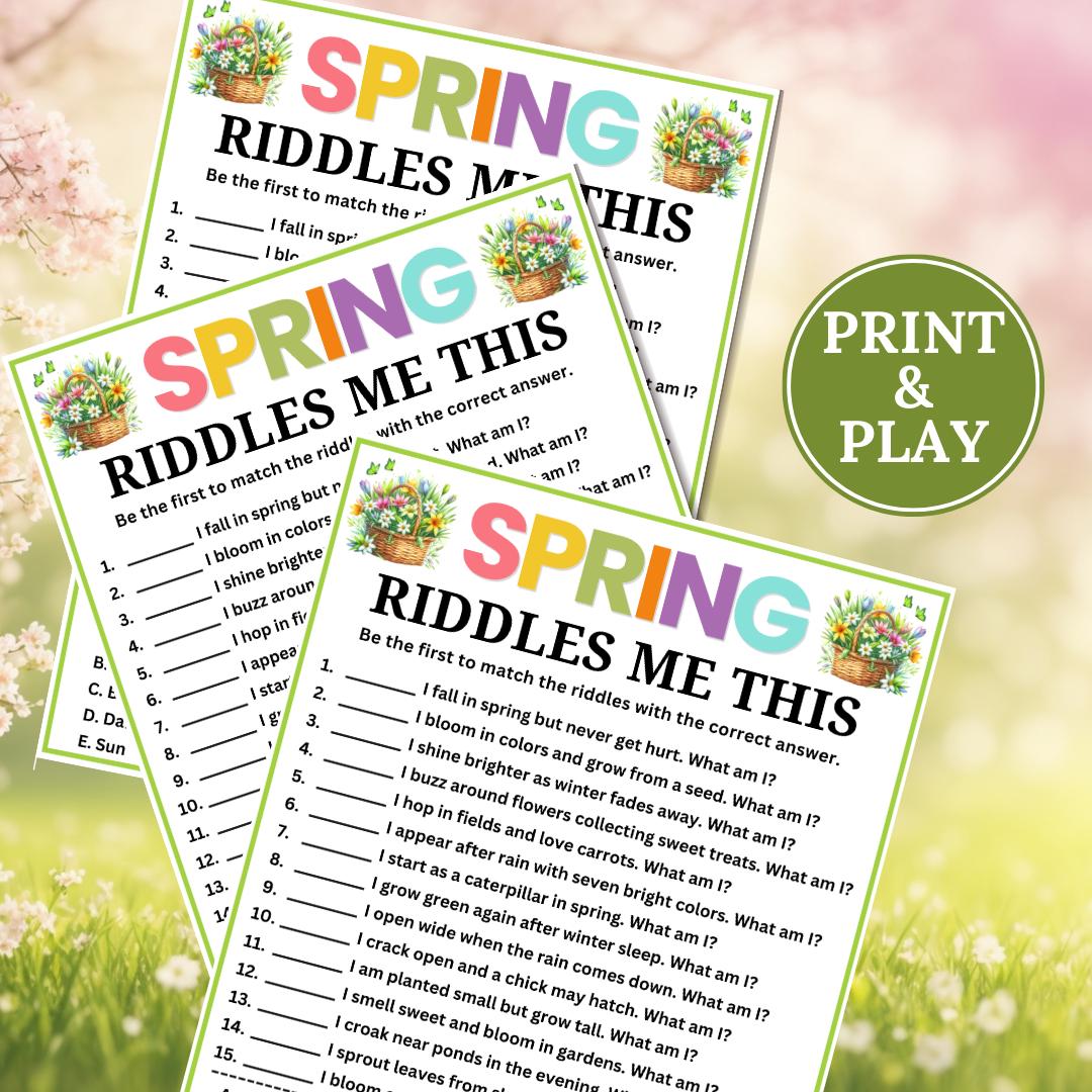 Spring Riddles Game, Riddle Me This, Holiday Riddles Game, Jokes Game ...