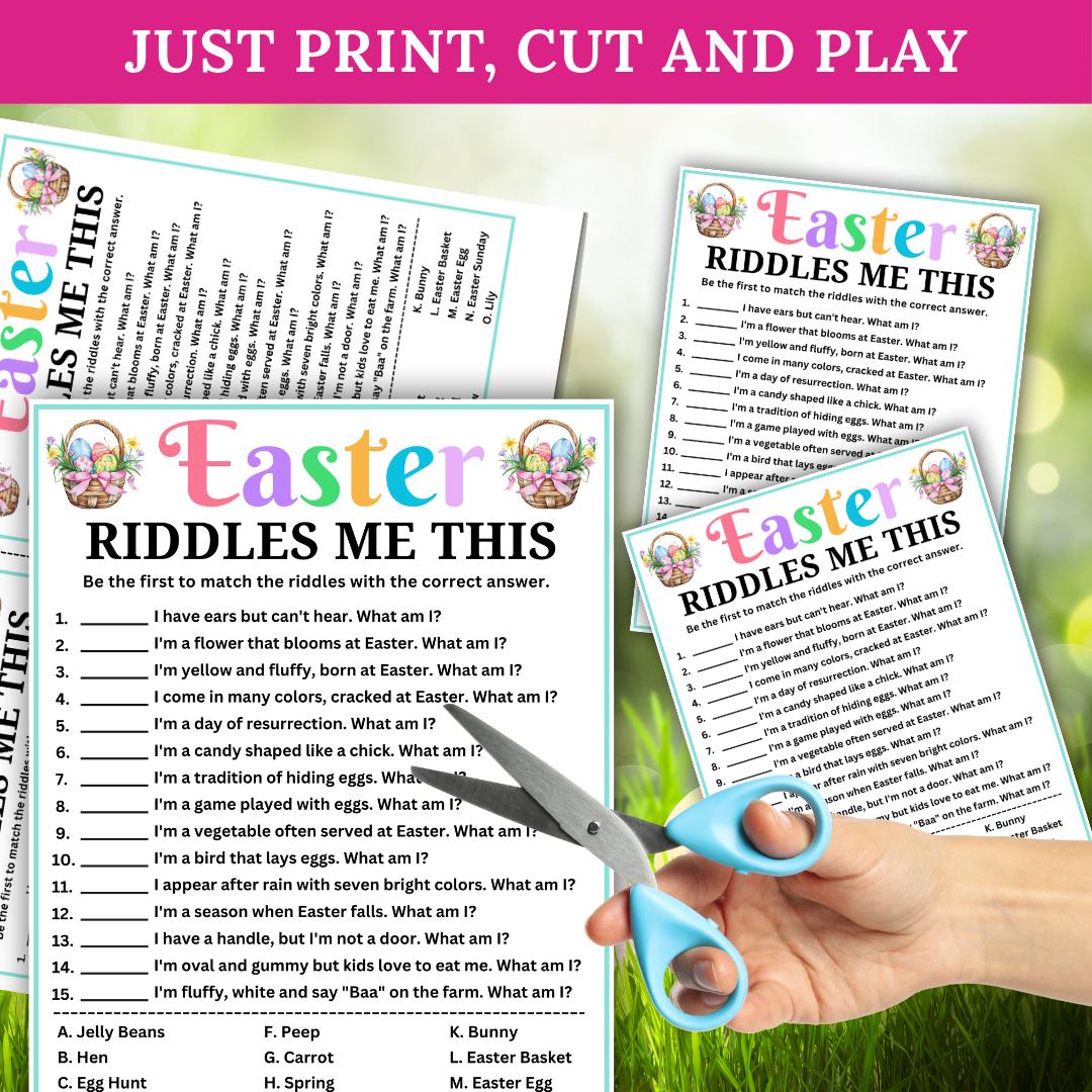 Easter Riddles Game Easter Riddles Game, Easter Riddle Me This, Holiday Riddles Game, Jokes ...