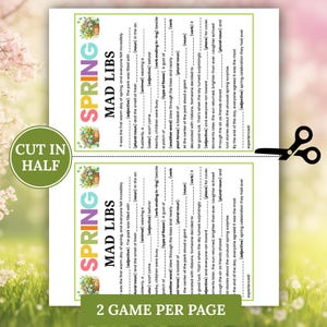 Spring Mad Libs Game Printable | Funny Fill-in-the-Blank Party Activity for All Ages, Games for Spring Party
Spring Mad Libs Style Story Game – Printable Spring Fill-in-the-Blanks Funny Word Game, Spring Party Games, PDF Download
Mad Libs - Spring, Floral Bridal Shower Game, Spring Family Feud, Spring Quizzes, Spring Trivia Adults, Spring Games Printable, Spring Games Women