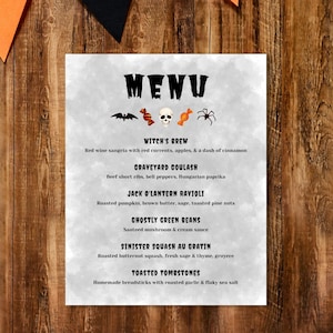 Halloween Halloween Menü Vorlage, Halloween Menü Vorlage, Menükarte für Halloween, Halloween Party Dekoration, Halloween Dekoration, Halloween Dekoration, #SPC #AUT