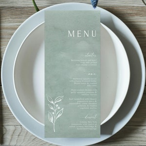 Sage Wedding Menu Template, Printable Botanical Menu, Greenery Menu Card, Eucalyptus Dinner Menu, DIY Wedding Menu, Bridal Shower Menu, #BOC