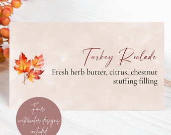 Herbst Buffet Kartenvorlage, Herbst Blätter Buffet Etikett zum Ausdrucken, Herbst Hochzeit, #FFC #AUT