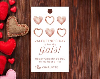 Galentines Day Gift Tag Template, Printable Galentines Party Gift Tag, Valentines Favor Tag, Valentines Day Gift Label for Friends, #LVC