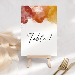 Autumn Wedding Table Number Template, Printable Fall Table Number, Autumn Table Number, DIY Fall Wedding Decor, Halloween Wedding, #FFC #AUT