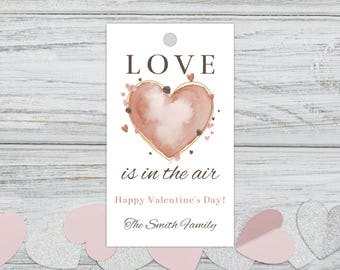 Valentine's Day Gift Tag Template, Printable Happy Valentine's Day Tag, Galentine's Party Favor Tag, Heart-Themed Goodie Bag Tag, #LVC