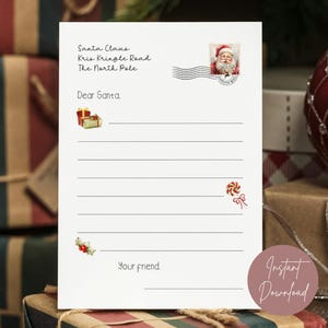 Carta para Papai Noel para Imprimir, Carta para Papai Noel para Imprimir, Carta para Papai Noel em PDF, Atividades de Natal para a Família, Imprimíveis de Natal para Crianças, #JOC